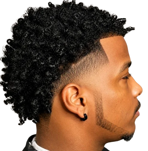 Fade em cabelo encaracolado